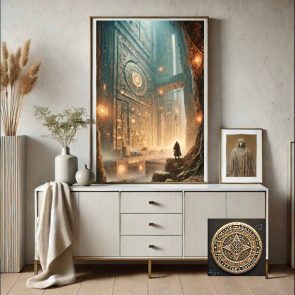 Ancient Temple Wall Art – Gate of the Forgotten Code (Limited Edition) - Image 2