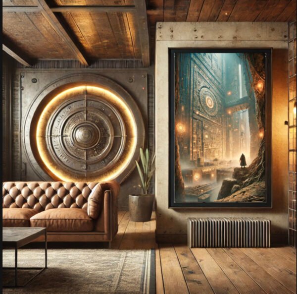 Ancient Temple Wall Art – Gate of the Forgotten Code (Limited Edition) - Image 3