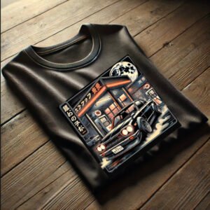 JDM car t-shirt with Japanese ghost car design – Midnight Relic"