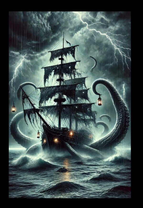 Kraken Ghost Ship Wall Art