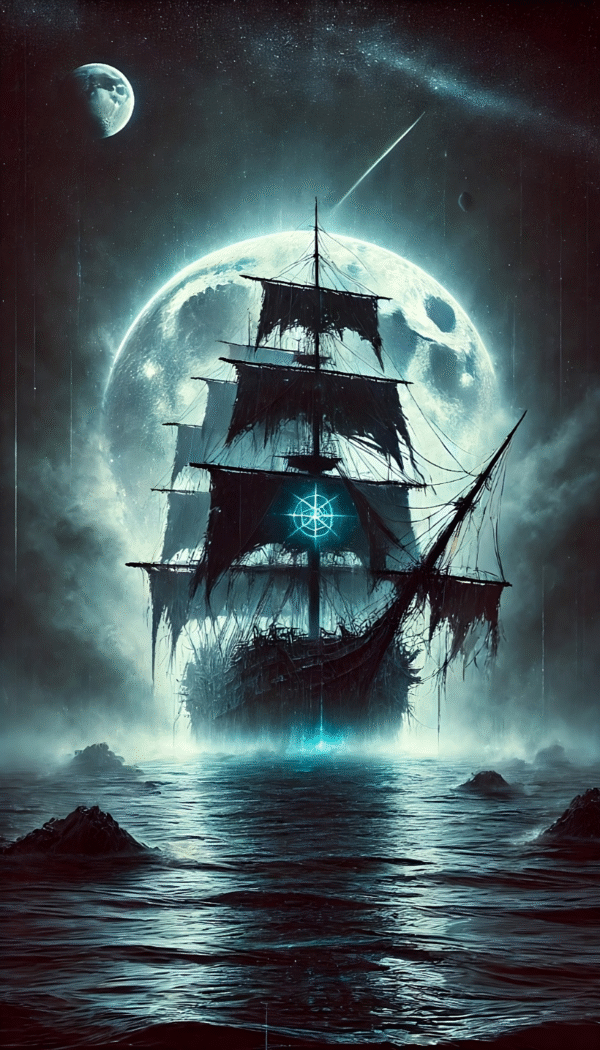 Haunted Ship Wall Art – The Moonbound Wraith: Curse of the Eternal Voyage - Image 4