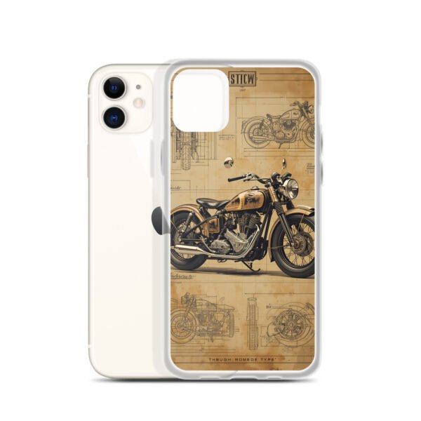 Vintage Motorcycle Blueprint iPhone Case – Retro Classic Ride Design - Image 6