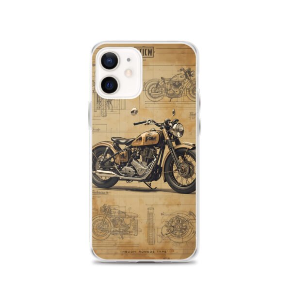 Vintage Motorcycle Blueprint iPhone Case – Retro Classic Ride Design - Image 13