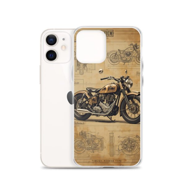 Vintage Motorcycle Blueprint iPhone Case – Retro Classic Ride Design - Image 14