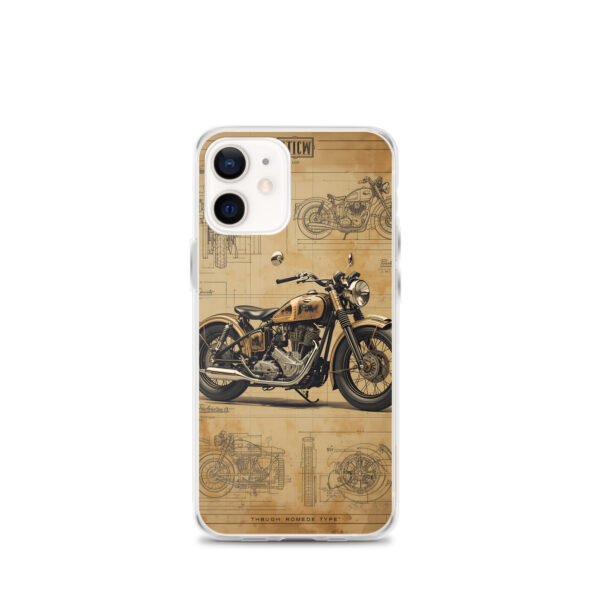 Vintage Motorcycle Blueprint iPhone Case – Retro Classic Ride Design - Image 7