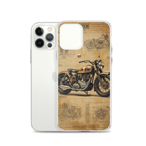 Vintage Motorcycle Blueprint iPhone Case – Retro Classic Ride Design - Image 12