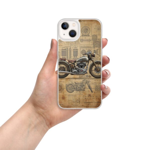 Vintage Motorcycle Blueprint iPhone Case – Retro Engine Design - Image 12