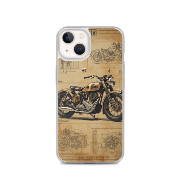 Vintage Motorcycle Blueprint iPhone Case – Retro Classic Ride Design - Image 21