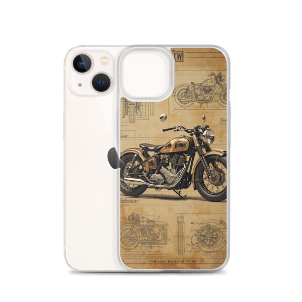 Vintage Motorcycle Blueprint iPhone Case – Retro Classic Ride Design - Image 22