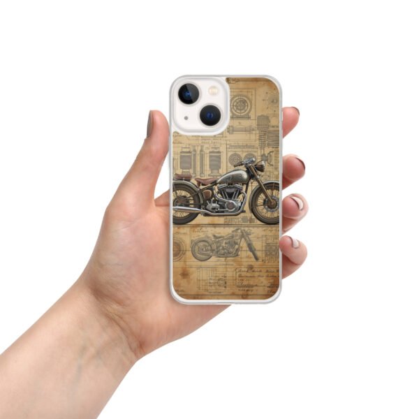 Vintage Motorcycle Blueprint iPhone Case – Retro Engine Design - Image 9