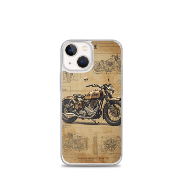 Vintage Motorcycle Blueprint iPhone Case – Retro Classic Ride Design - Image 15