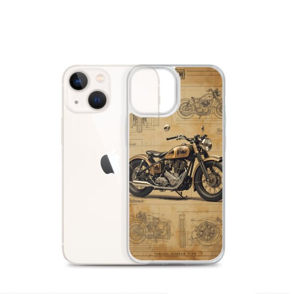 Vintage Motorcycle Blueprint iPhone Case – Retro Classic Ride Design - Image 16