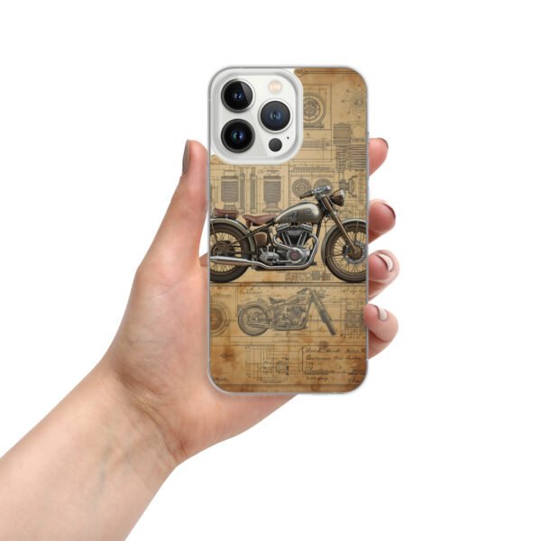 Vintage Motorcycle Blueprint iPhone Case – Retro Engine Design - Image 11