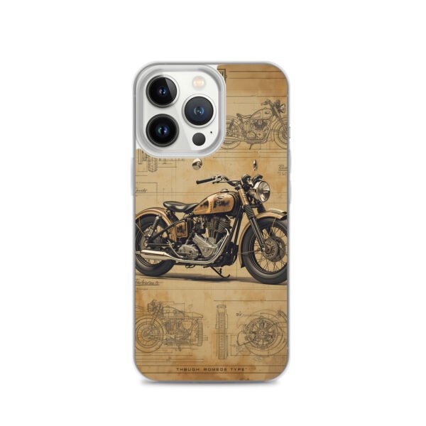 Vintage Motorcycle Blueprint iPhone Case – Retro Classic Ride Design - Image 19