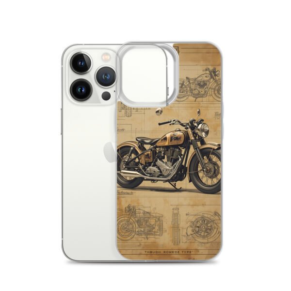 Vintage Motorcycle Blueprint iPhone Case – Retro Classic Ride Design - Image 20