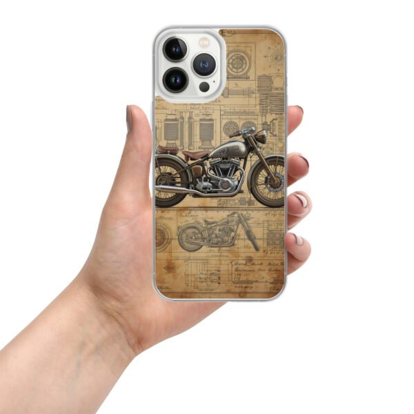 Vintage Motorcycle Blueprint iPhone Case – Retro Engine Design - Image 10