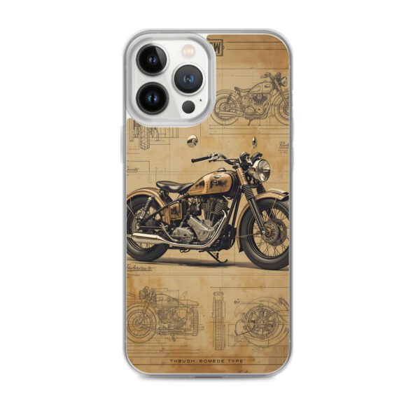 Vintage Motorcycle Blueprint iPhone Case – Retro Classic Ride Design - Image 17