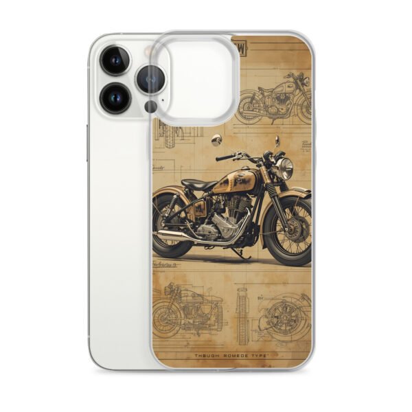 Vintage Motorcycle Blueprint iPhone Case – Retro Classic Ride Design - Image 18