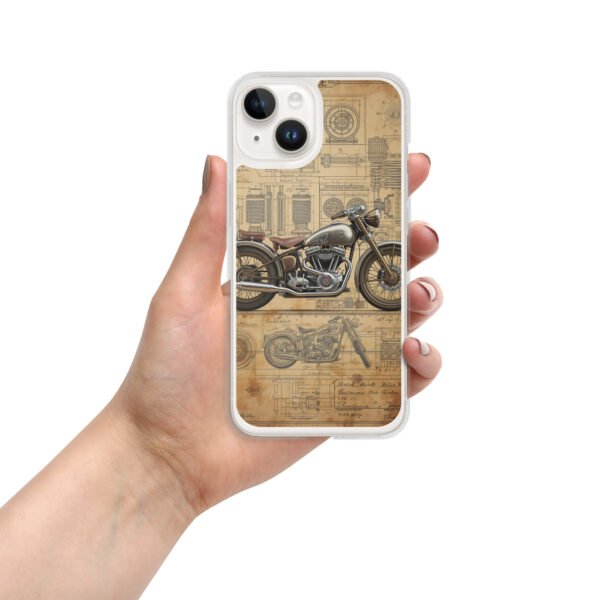 Vintage Motorcycle Blueprint iPhone Case – Retro Engine Design - Image 16