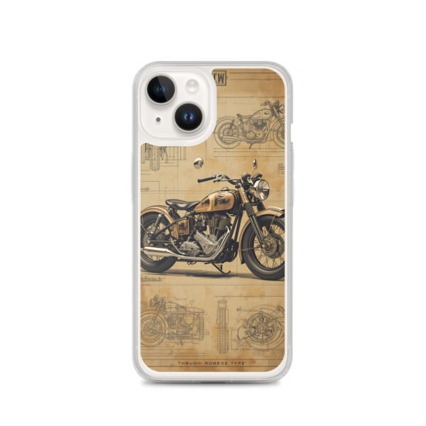 Vintage Motorcycle Blueprint iPhone Case – Retro Classic Ride Design - Image 29