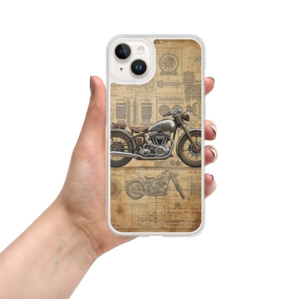 Vintage Motorcycle Blueprint iPhone Case – Retro Engine Design - Image 13