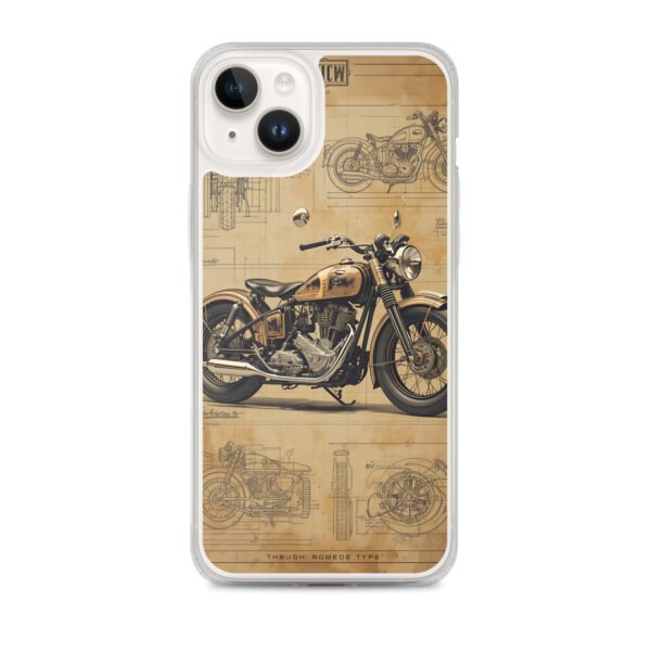 Vintage Motorcycle Blueprint iPhone Case – Retro Classic Ride Design - Image 23
