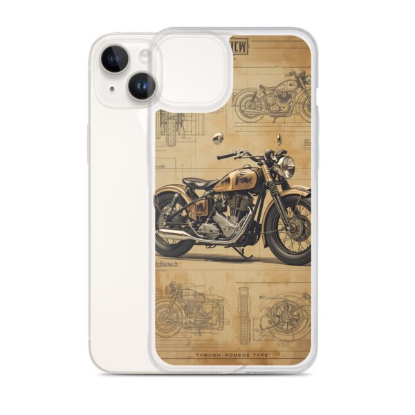 Vintage Motorcycle Blueprint iPhone Case – Retro Classic Ride Design - Image 24