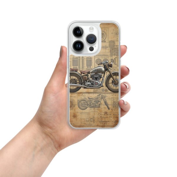 Vintage Motorcycle Blueprint iPhone Case – Retro Engine Design - Image 15