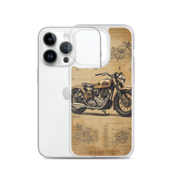 Vintage Motorcycle Blueprint iPhone Case – Retro Classic Ride Design - Image 28