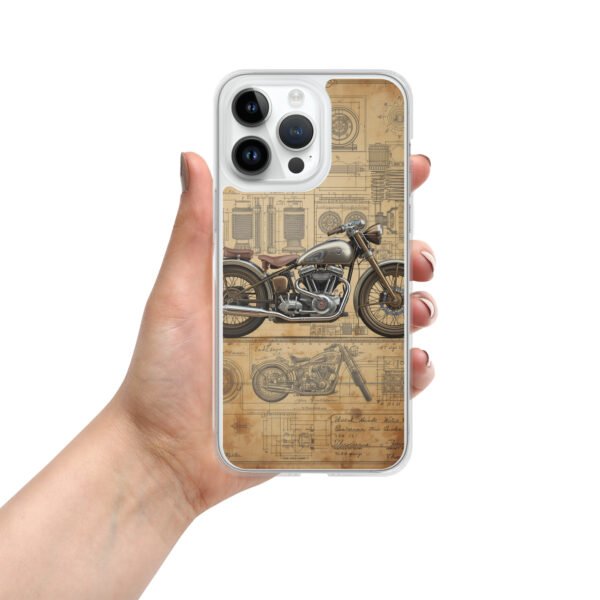Vintage Motorcycle Blueprint iPhone Case – Retro Engine Design - Image 14