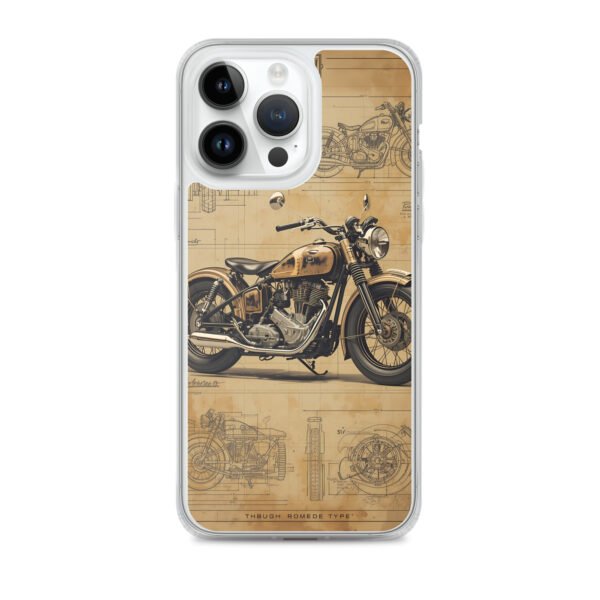 Vintage Motorcycle Blueprint iPhone Case – Retro Classic Ride Design - Image 25