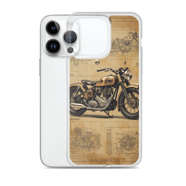 Vintage Motorcycle Blueprint iPhone Case – Retro Classic Ride Design - Image 26