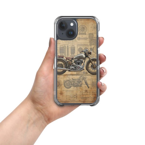 Vintage Motorcycle Blueprint iPhone Case – Retro Engine Design - Image 20