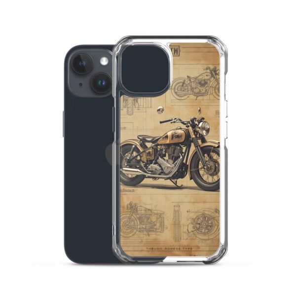 Vintage Motorcycle Blueprint iPhone Case – Retro Classic Ride Design - Image 38