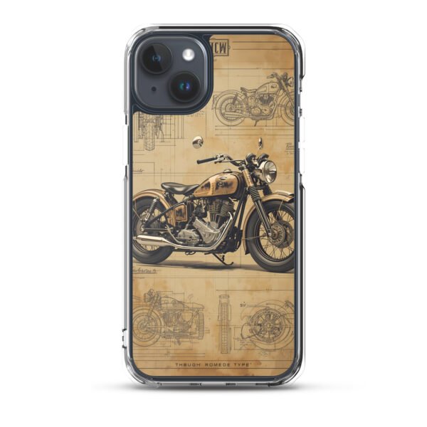 Vintage Motorcycle Blueprint iPhone Case – Retro Classic Ride Design - Image 31