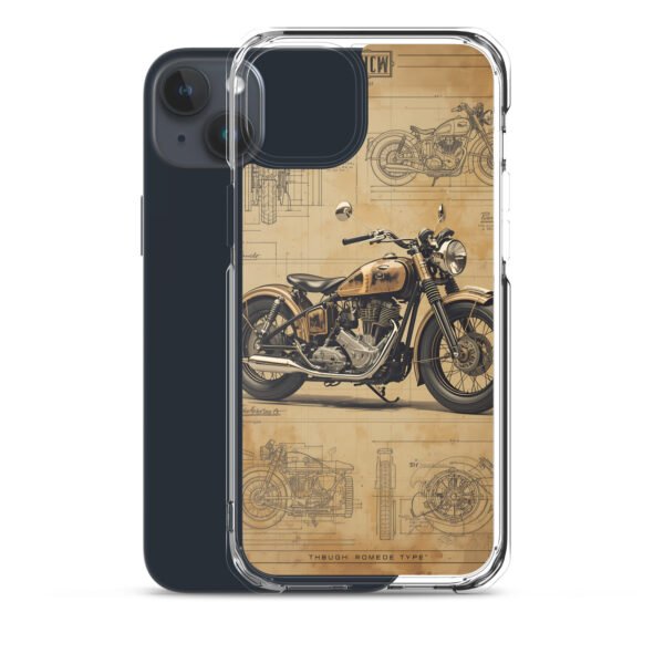 Vintage Motorcycle Blueprint iPhone Case – Retro Classic Ride Design - Image 32