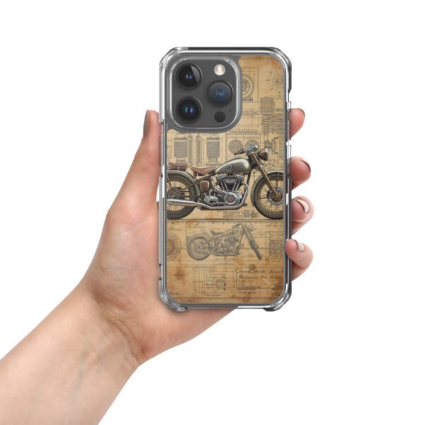 Vintage Motorcycle Blueprint iPhone Case – Retro Engine Design - Image 19