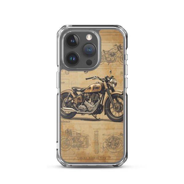 Vintage Motorcycle Blueprint iPhone Case – Retro Classic Ride Design - Image 35