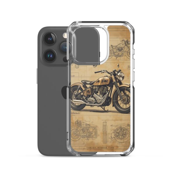 Vintage Motorcycle Blueprint iPhone Case – Retro Classic Ride Design - Image 36