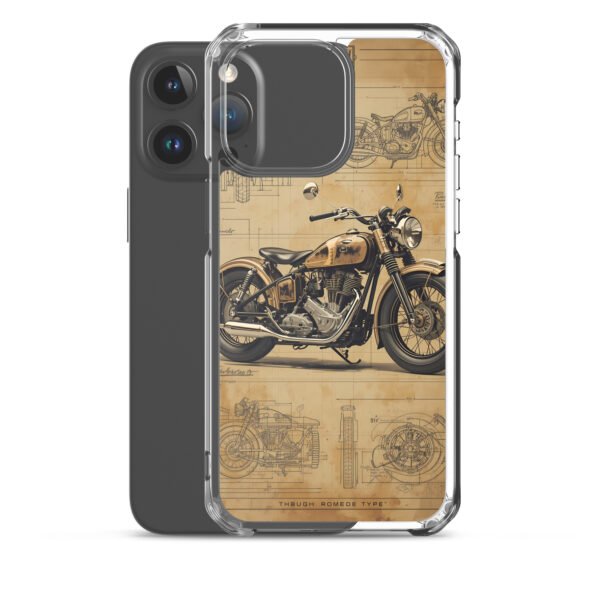 Vintage Motorcycle Blueprint iPhone Case – Retro Classic Ride Design - Image 34