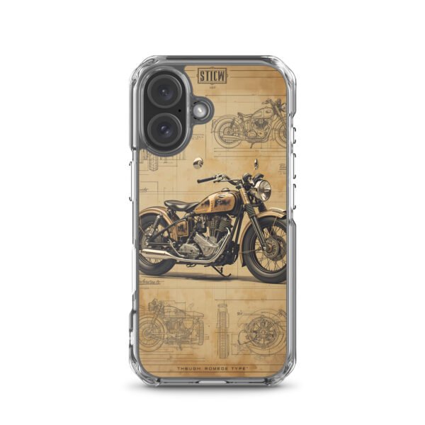 Vintage Motorcycle Blueprint iPhone Case – Retro Classic Ride Design - Image 45