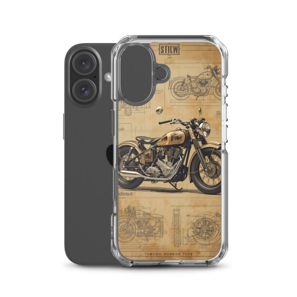 Vintage Motorcycle Blueprint iPhone Case – Retro Classic Ride Design - Image 46