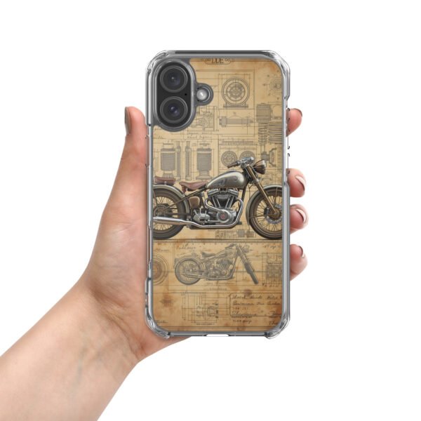 Vintage Motorcycle Blueprint iPhone Case – Retro Engine Design - Image 21