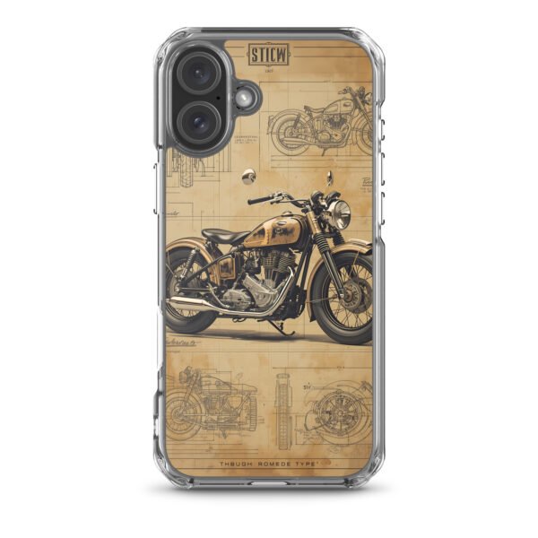 Vintage Motorcycle Blueprint iPhone Case – Retro Classic Ride Design - Image 39