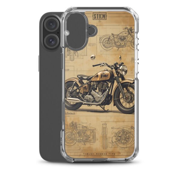 Vintage Motorcycle Blueprint iPhone Case – Retro Classic Ride Design - Image 40