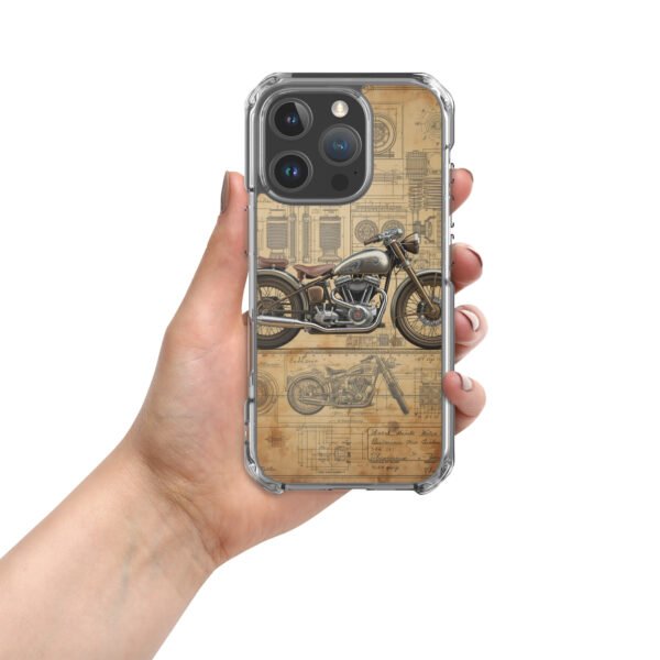 Vintage Motorcycle Blueprint iPhone Case – Retro Engine Design - Image 22