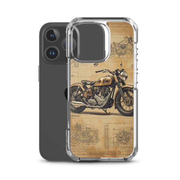 Vintage Motorcycle Blueprint iPhone Case – Retro Classic Ride Design - Image 44