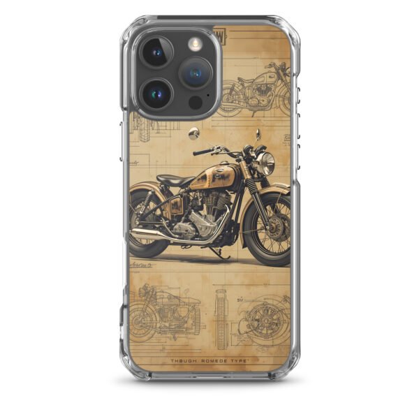 Vintage Motorcycle Blueprint iPhone Case – Retro Classic Ride Design - Image 41