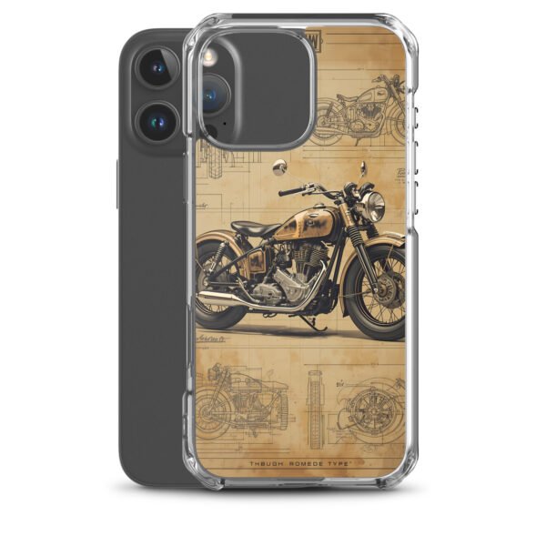Vintage Motorcycle Blueprint iPhone Case – Retro Classic Ride Design - Image 42