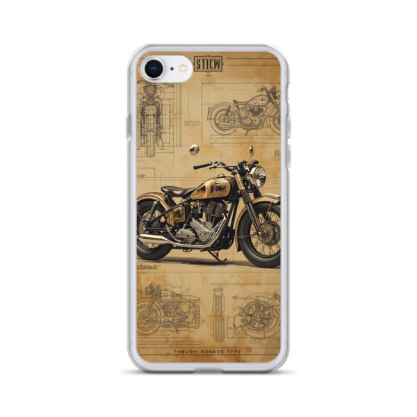 Vintage Motorcycle Blueprint iPhone Case – Retro Classic Ride Design - Image 47